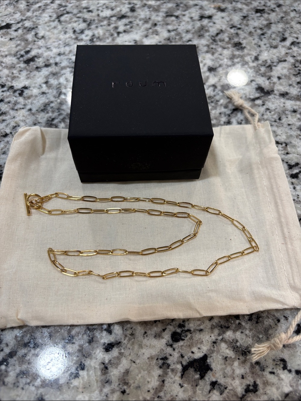 Roum Gold Paperclip Chain Necklace - women jewelry